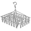 Customized Square Stainless Steel Drying Rack with 20 Clips, 30 Clips, 40 Clips, 50 Clips, Home Balcony Storage Clothes Drying Quilt Rack