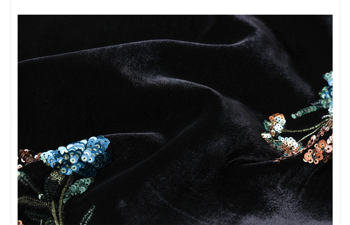 Bộ vest và chân váy dài dáng đuôi cá thêu hoa đính sequin sang trọng — Váy thêu (giao hàng trong 7 ngày), Váy thêu (giao hàng trong ngày), Áo vest thêu (giao hàng trong 7 ngày), Áo vest thêu (giao hàng trong ngày)