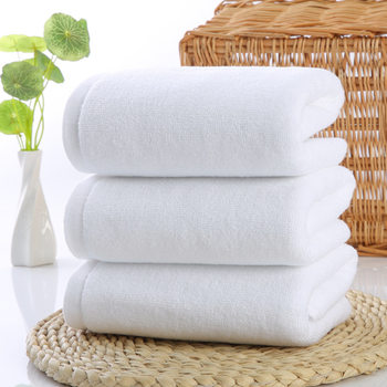 Hotel Beauty Salon Absorbs Water and Is Not Easy to Shed Hair. Household Thick White Cotton Towel Bathroom Floor Towel with Fixed Embroidery and Logo
