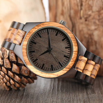 Large dial quartz wooden watch new diywristwood Japanese 2035 movement spot support a generation of hair