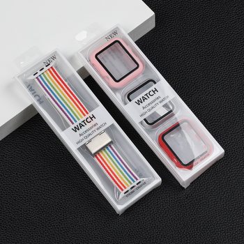 Single and double strap set packaging watch case watch case neutral transparent PVC packaging box spot wholesale
