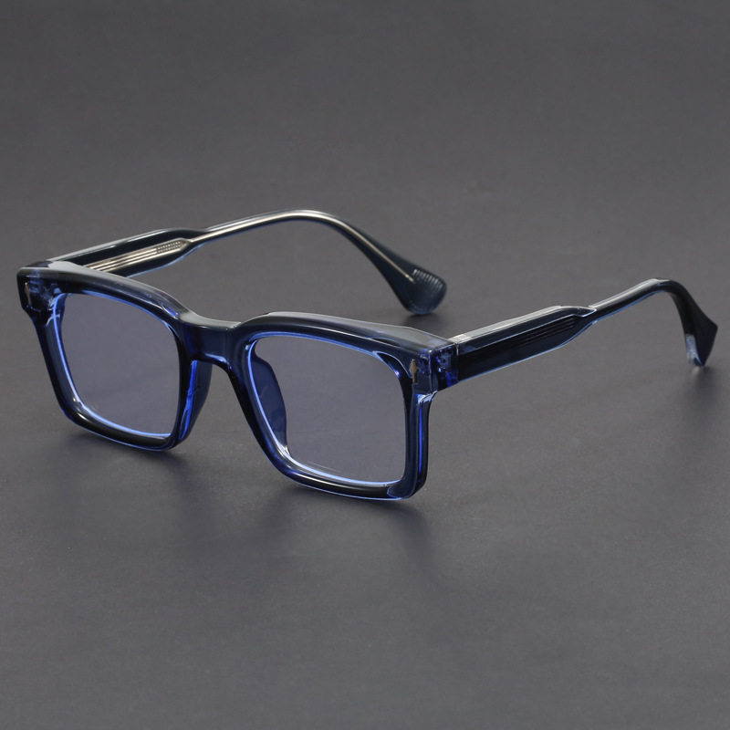 Japanese Hawksbill Color Square Glasses Frame Retro Men's Low Frame Handmade Glasses Frame Women's All-match Black Frame Myopia Glasses