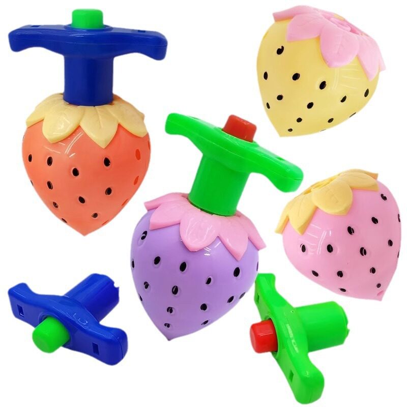 Strawberry Luminous Rotating Top Bright Firing Speed Top Ejection Top Nostalgic Student Gift Kidsren's Toy