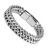 Amazon European and American men's bracelet stainless steel woven double row front and back keel magnet buckle bracelet titanium steel jewelry