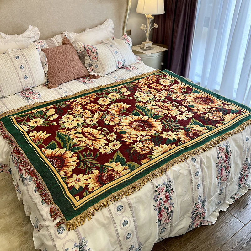 Fresh sofa blanket knitted sofa blanket spot fashion double-sided jacquard sofa blanket wire blanket wholesale