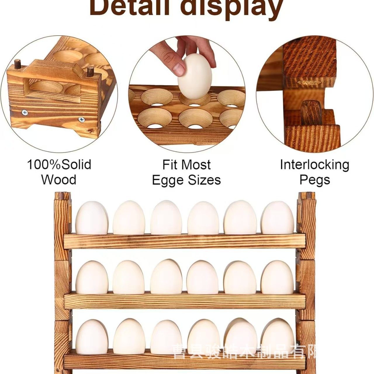 Cross-Border Wooden Egg Storage Rack Quail Egg Pigeon Egg Display Rack Wooden Kitchen Refrigerator Egg Tray Storage Rack