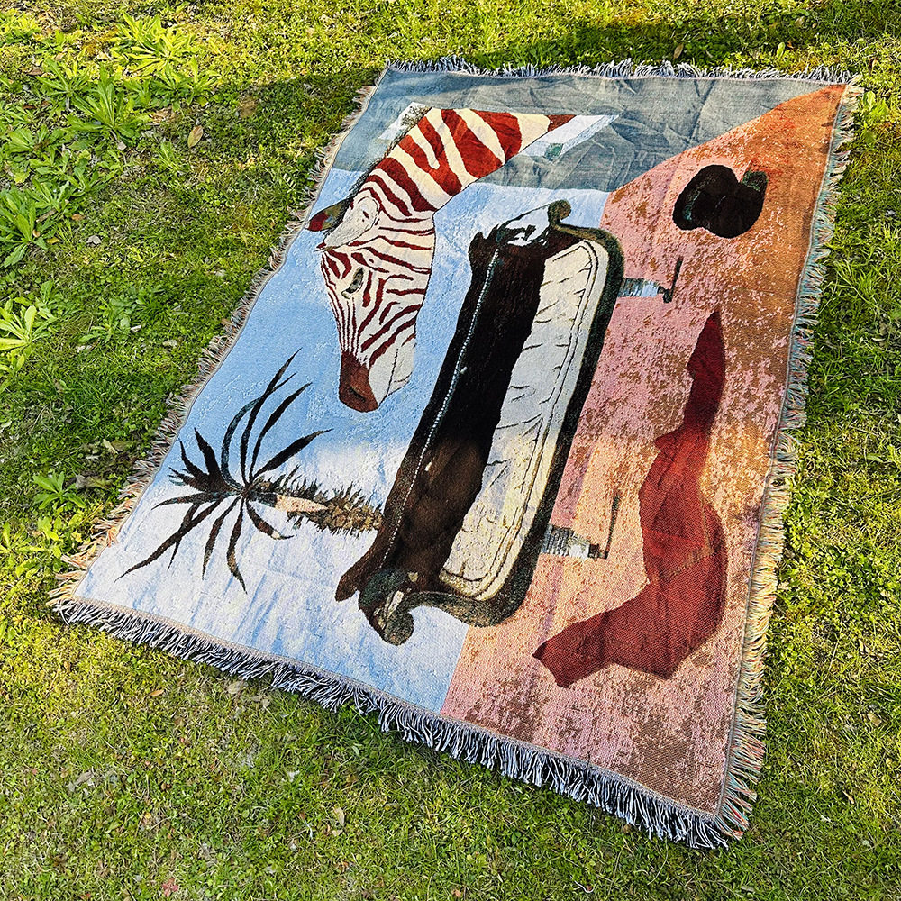 Custom outdoor camping blanket picnic cushion sofa blanket sofa cover nap blanket homestay bed end towel tapestry table runner cloth