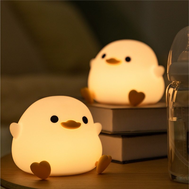 Doudouya Cross-Border Silicone Night Light Atmosphere Light Bedroom Bedside Lamp USB Charging Sleeping Pat Light Sensor Light