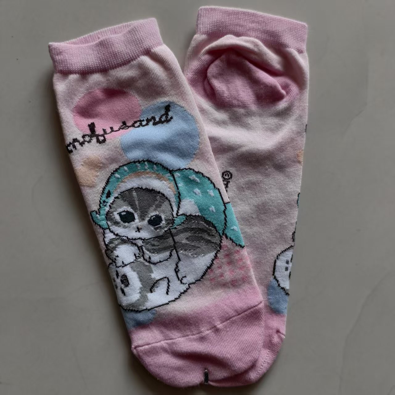 日单mofusand鲨鱼猫库存炸虾猫系列外贸出口女卡通棉袜短袜可爱袜