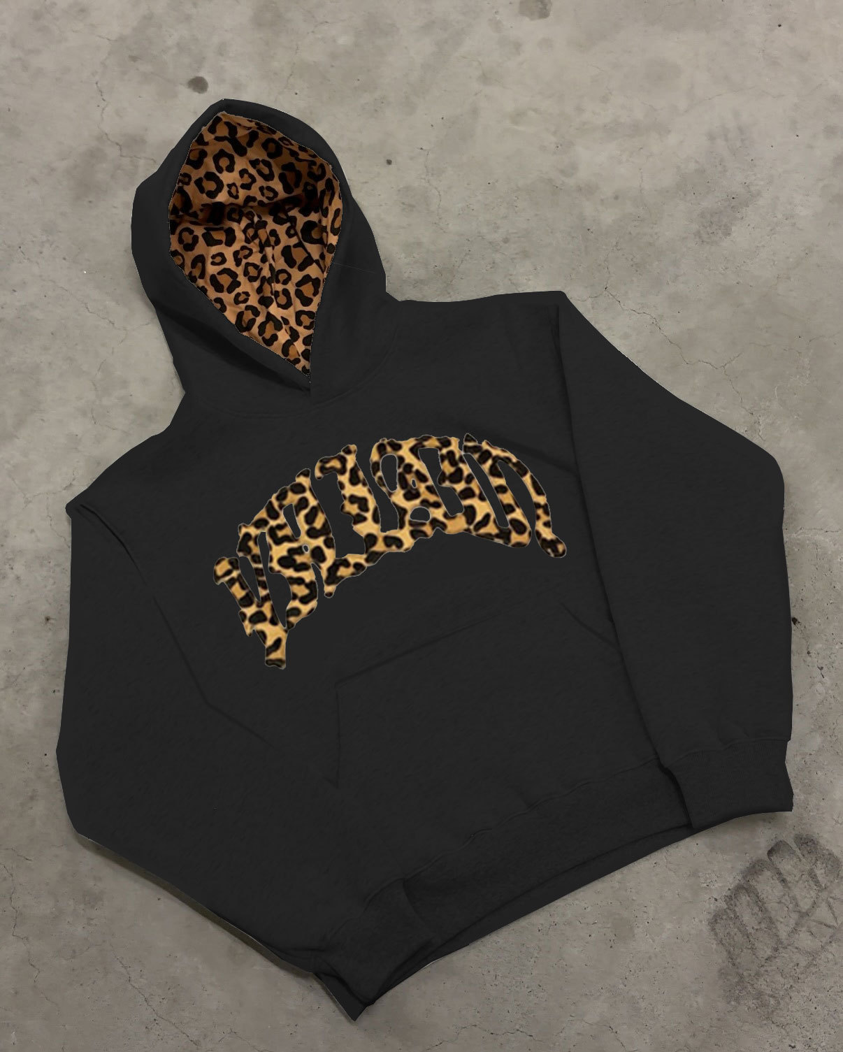 Hooded Sweatshirt Set Unisex Leopard Print Embroidered Letters Cozy Fabric Autumn Winter Fashion Wholesale
