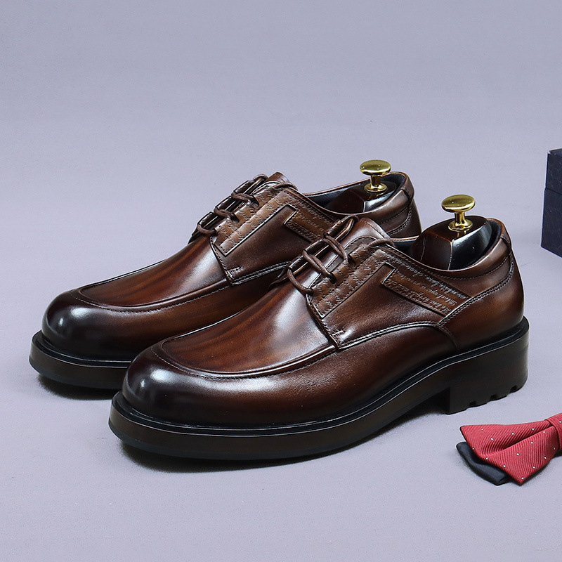 Giày Da Nam Chất Liệu Da Bò Big Size Ngoại Cỡ Dùng Trong Lễ Cưới Ngày Cưới