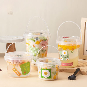 Ice Powder Bowl, Fruit Salad Packaging Box, Portable Milk Tea Bucket, White Jelly Box, Disposable Ice Rice Ball Cup, Commercial