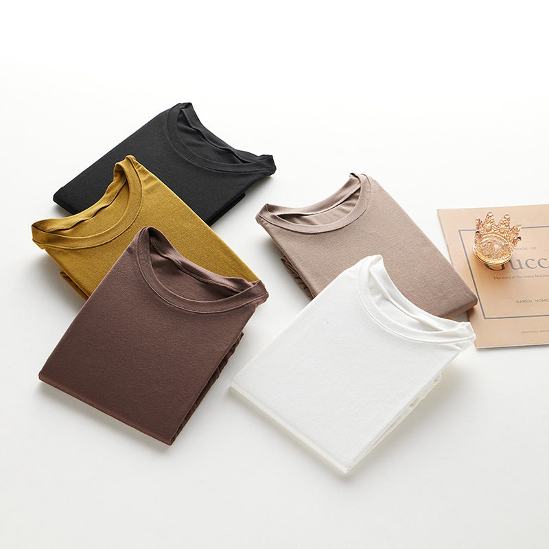 New Autumn and Winter Maternity Wear Maternity Tops Korean Style High Elastic Round Neck Maternity Bottoming Shirt Tops Maternity Autumn Wear