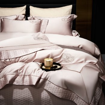 100S Classy Long-Staple Cotton Bed Cover Four-Piece Set Pure Cotton Quilted Wedding Celebration Pure Cotton Classy Quilt Cover Bedding