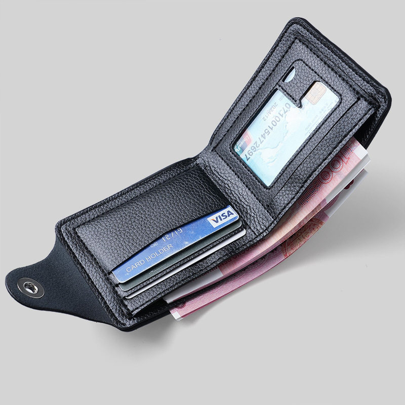 Factory wholesale men's wallet casual youth buckle coin purse multi-functional multi-card male card holder card holder