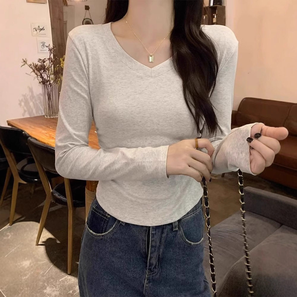 Womens Long Sleeve T Shirt Slim Fit Irregular Hem Wrinkle Resistant Fabric Casual Autumn Winter Wear