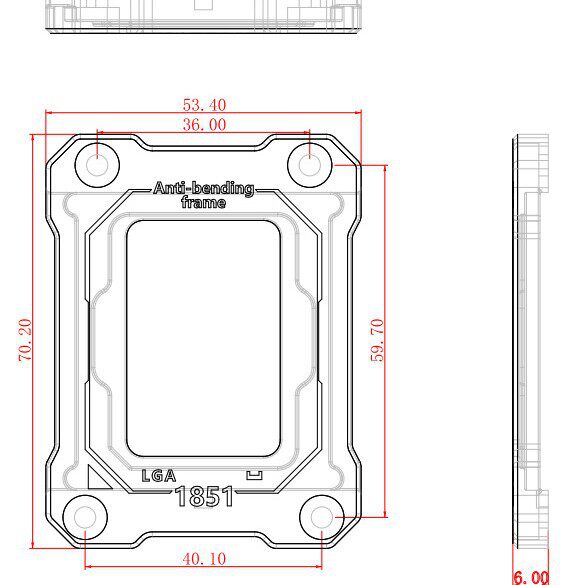 CPU电脑配件15代防折弯框架CPU保护盖LGA1851