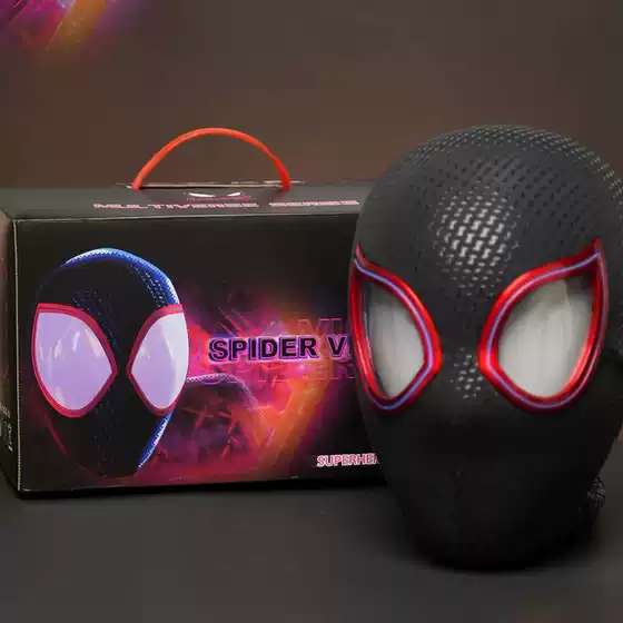 Cross-Border Amazon Miles Spider-Man Hood with Electric Eyes That Can Move Across the Universe and Blink Mask