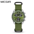 Steel shell green with black surface green canvas belt