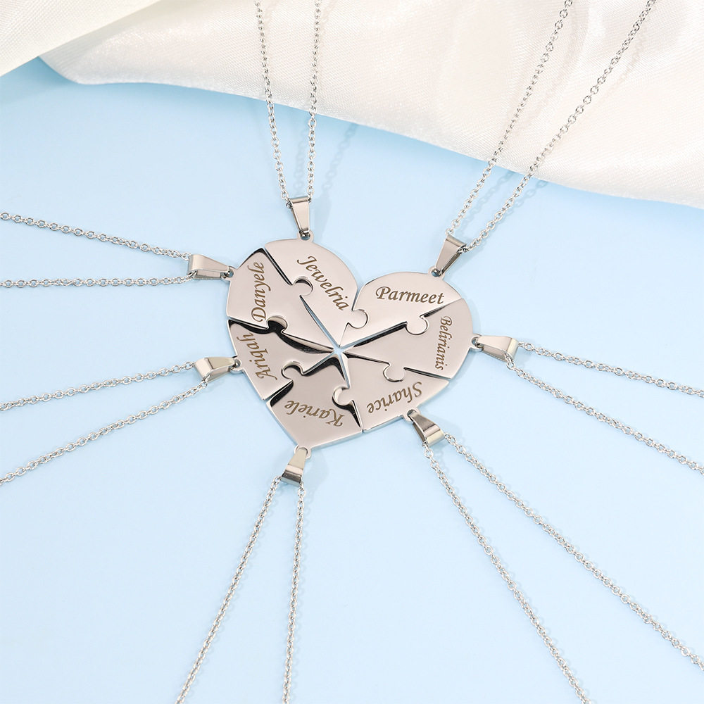 Amazon's New Personalized Niche Necklace Holiday Gift Splicing Love Necklace Women's Stainless Steel Clavicle Chain Jewelry