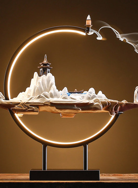 倒流香炉家用室内熏香创意禅意檀香沉香茶道个性玄关客厅陶瓷摆件