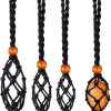 European and American Natural Stone Crystal Original Stone Mesh Pocket Woven Necklace Pendant Retro Woven Adjusting Mesh Pocket Pendant Rope