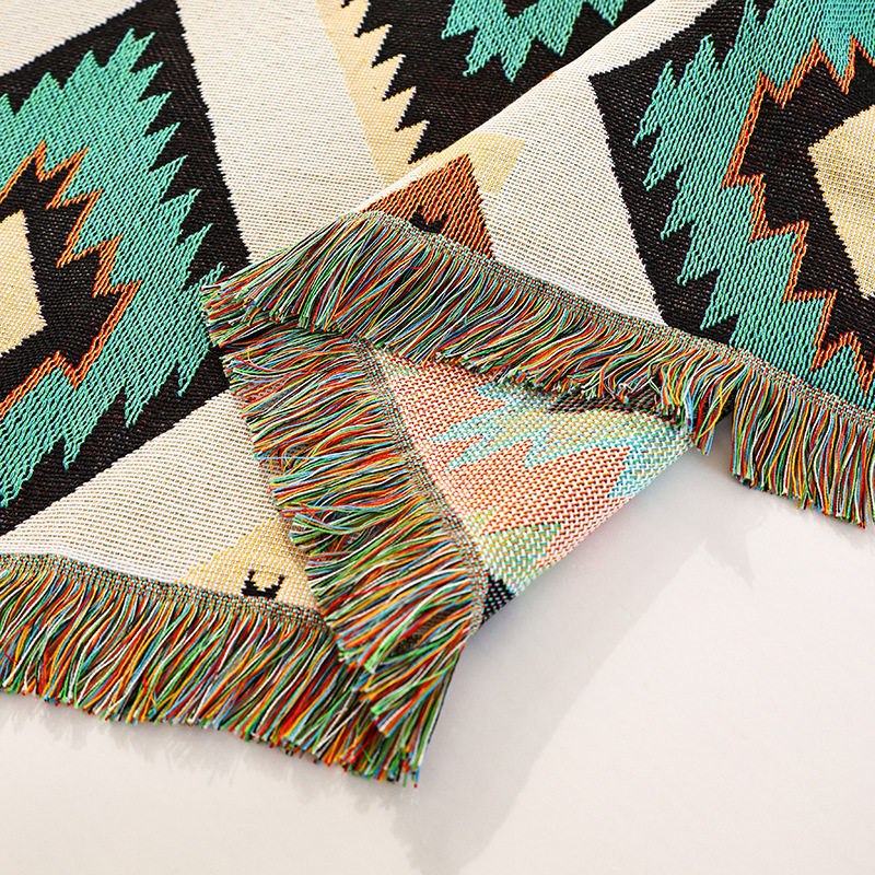 Outdoor Blanket camping blanket picnic blanket sofa blanket ins style trunk stall line blanket bohemian blanket