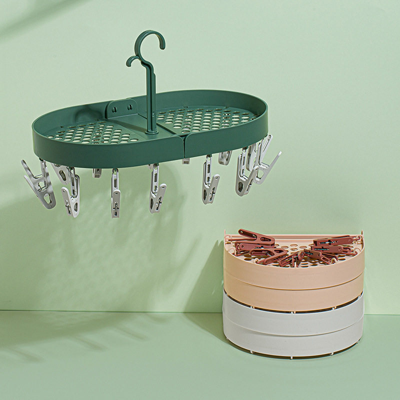 Nachuan Multi-head Drying Rack Foldable Storage Household Windowsill Drying Tray Hanging 16-clip Drying Socks Rack