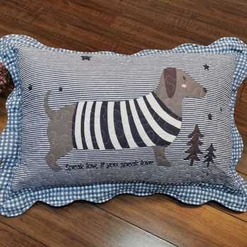 Cotton Pillowcase for Adults and Kidsren, Quilted Quilted Patchwork Cartoon Pillowcase with Zipper, Machine Washable, Pure Cotton, Cute and Fun