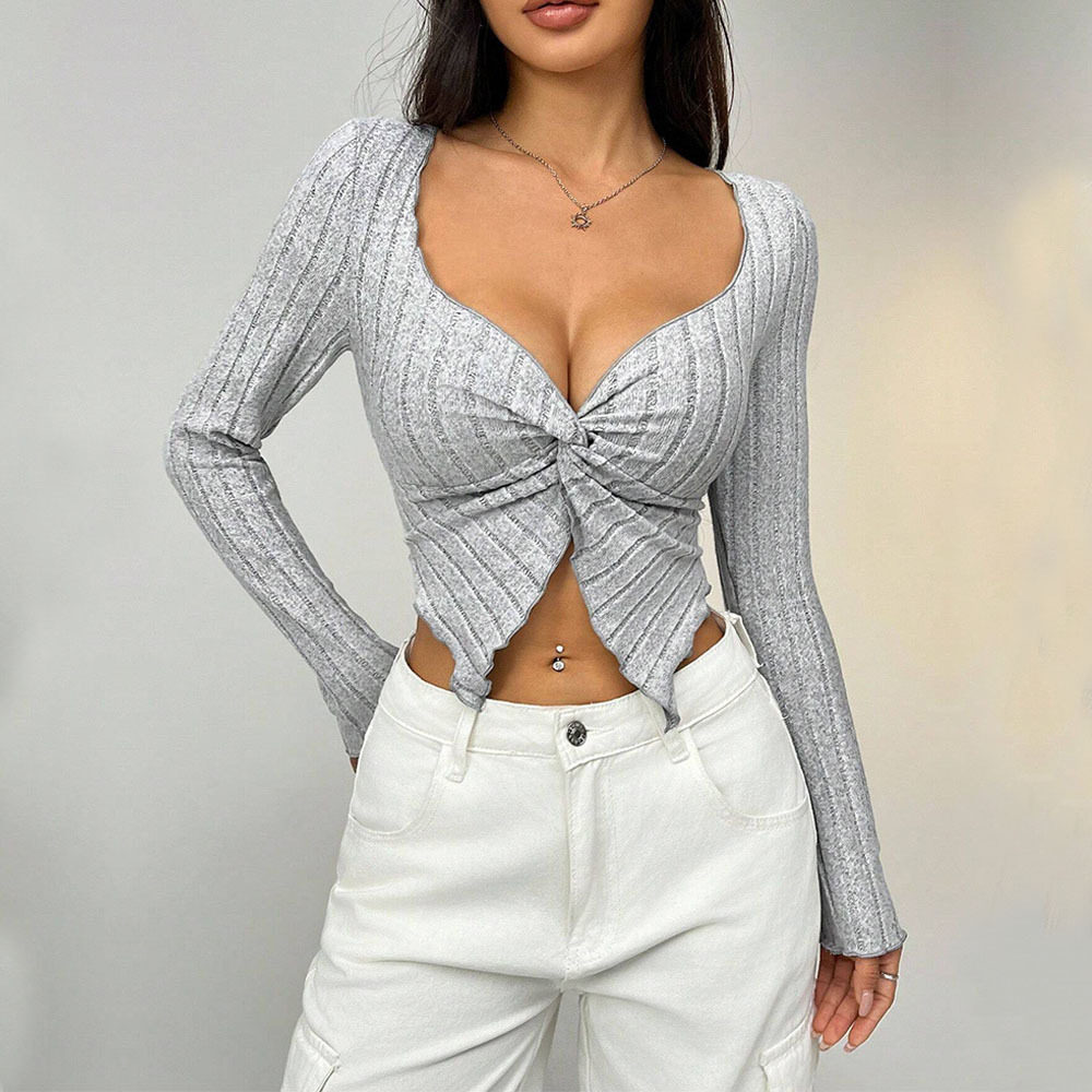 Slim Fit Cropped T Shirt Sexy Design Short Sleeve Lightweight Fabric Spring Summer Casual Wear Wholesale Available