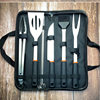 Hot Selling Stainless Steel Silicone Handle Barbecue Tool Set Outdoor Portable Bbq Grill Complete Set of Barbecue Bag Combination