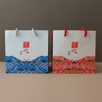 Handbag paper bag gift bag small medium and large sturdy durable ceramic teapot master cup brocade box packaging bag wholesale