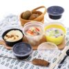 200/280/300ml Disposable Packaging Box Lunch Box Side Dish Fruit Ice Powder Bowl Soup Bowl Transparent Black Lunch Box