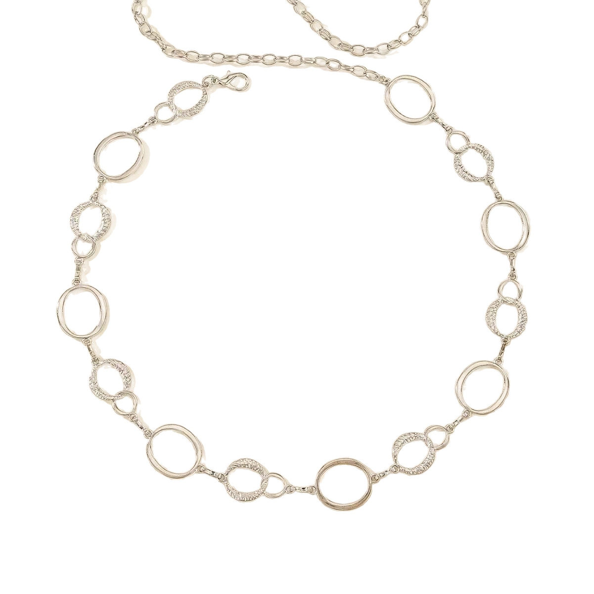 New Exquisite European and American Figure-Eight Circle Metal Ring Women's Waist Chain Simple and Fashionable Waist Accessories