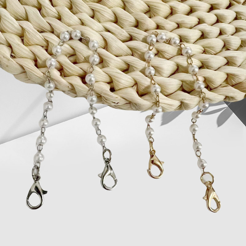 Double Lobster Clasp Diy Mini Wool Bag Chain Plush Toy Pendant Chain Handheld Crossbody Pearl Chain
