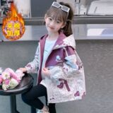 Куртки для девочек, осенне-зимние модели, новинка 2025 года, детские куртки в западном стиле для девочек, детская стеганая зимняя одежда, модная