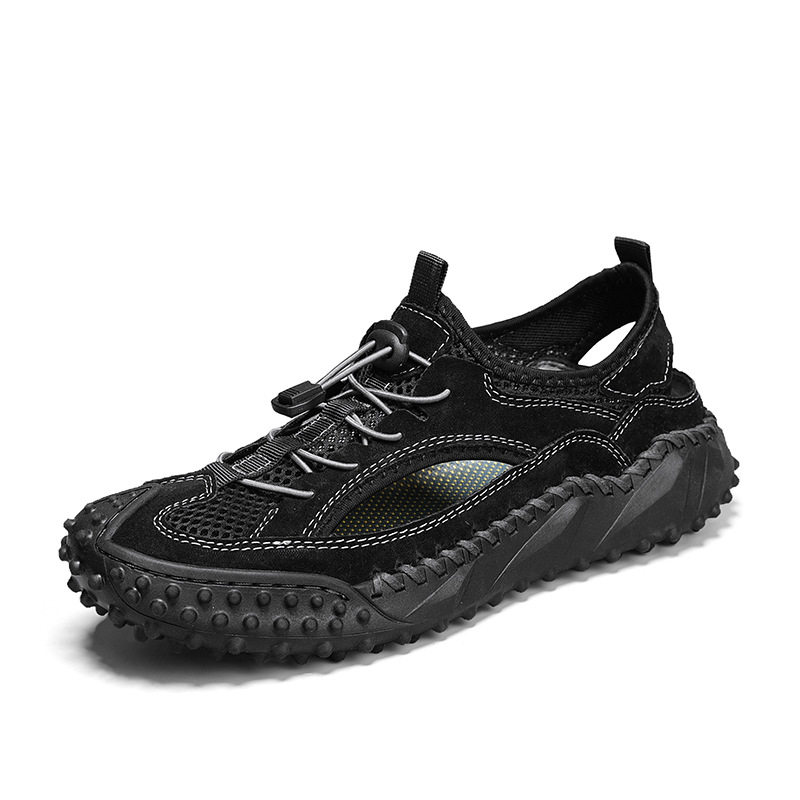 Sandal Leo Núi Nam Mũi Bít Thể Thao Thoáng Khí Chống Trượt Chiều Cao Đế Khoảng 3cm Màu Đen, Xám, Nâu