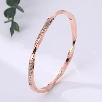 Rose Gold Bracelet Full of Stars Simple Fashion Ji Jia Möbius Ring Bracelet Full Circle Spiral Bracelet Wholesale