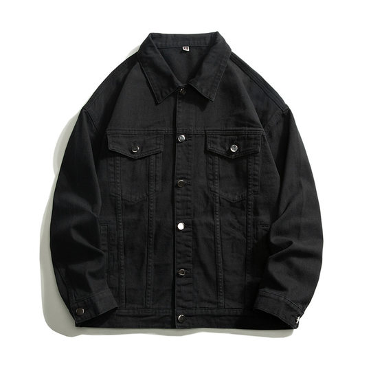 Customized Public Version Loose Shoulder Denim Jacket Men's Fashionable Multi-Pocket Jacket Hong Kong Japanese Style Trendy Brand Men's and Women's Denim Jacket