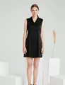 V-Neck Cardigan Sleeveless Dress
