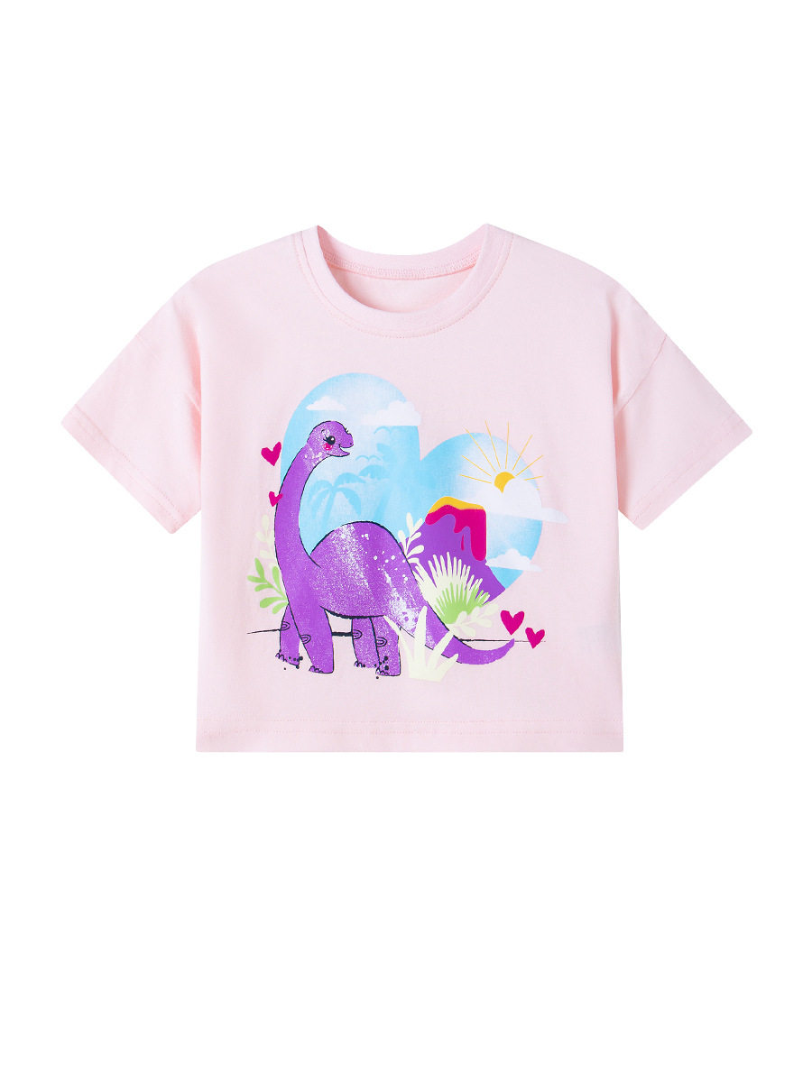 Girls' Summer Cartoon T-Shirt, Cute Baby Girl Top