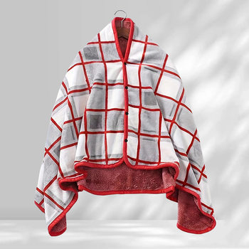 Double-sided Shawl Plaid Cross-border E-commerce Japan and South Korea Moisture Absorption and Heating Printing Fleece Cover Blanket Air-conditioning Blanket