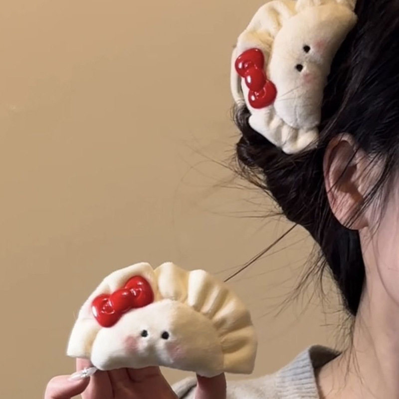 Little Red Riding Book Same Blush Dumpling Grab Clip Disc Hair Back Head Hairpin Women's Cute Half Tie Hair Clip in Summer