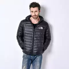 Factory Direct Sales European and American Cross-Border Autumn and Winter Printed Casual Men's Lightweight Cotton Hooded Hooded Cotton Coat for Young and Middle-Aged People
