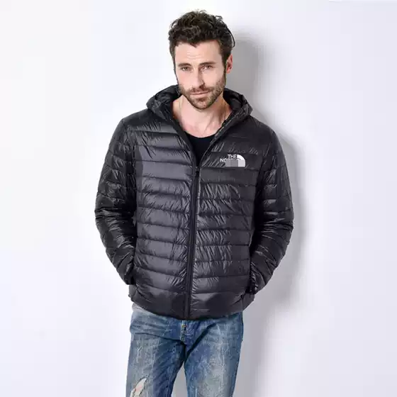 Factory Direct Sales European and American Cross-Border Autumn and Winter Printed Casual Men's Lightweight Cotton Hooded Hooded Cotton Coat for Young and Middle-Aged People