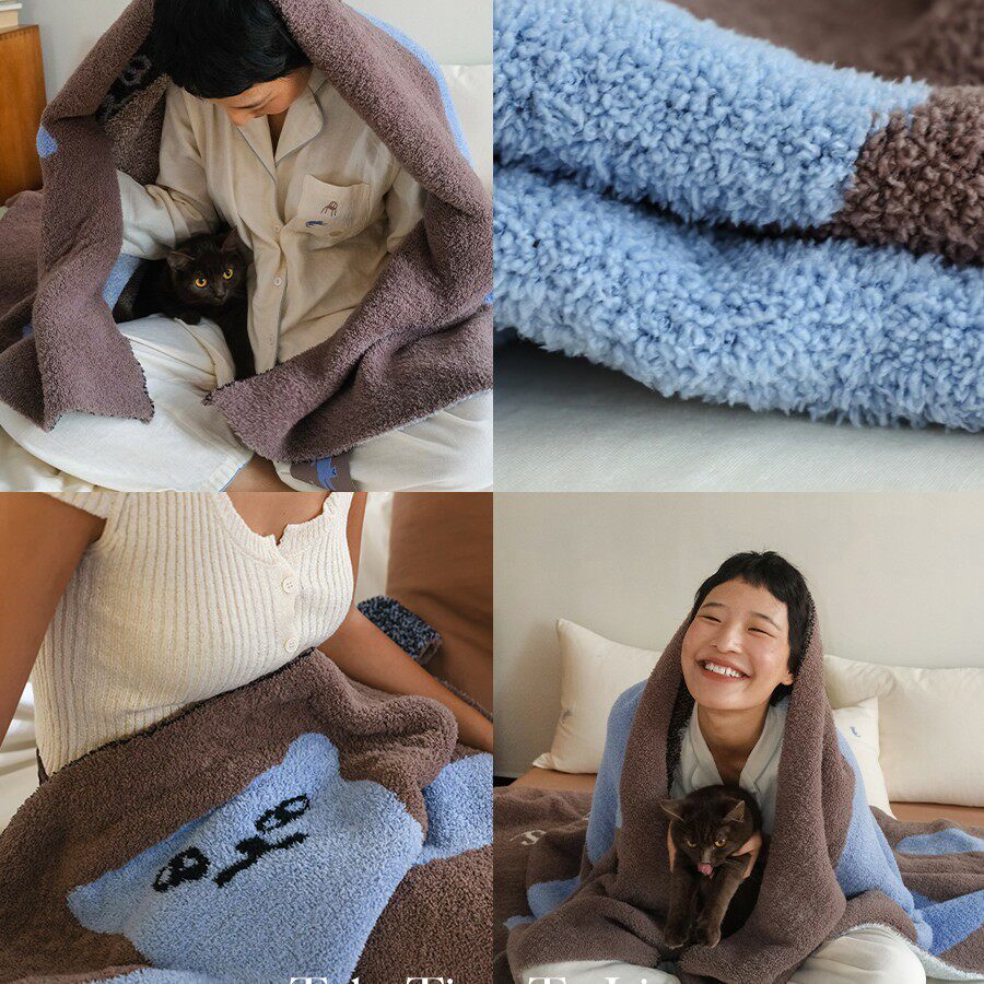 Spend Time Life Original Fluffy Half-Side Velvet Nap Blanket Knitted Blanket Cat Single Sofa Air-conditioning Blanket Waxy