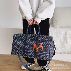 2024 Korean Style Dog Tooth Cross-Border Wholesale Hand-Carrying Classic Large-Capacity Women's Travel Bag Fitness Bag Waterproof Storage Bag
