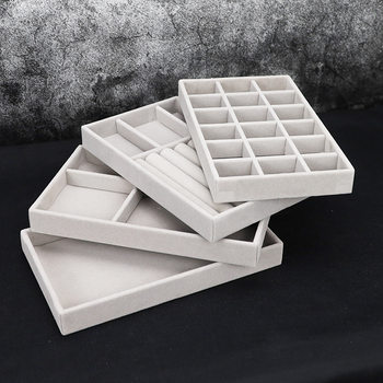 Simple Flannel Ring Box Jewelry Box Earrings Earrings Jewelry Storage Box Drawer Dustproof Jewelry Box Display Box