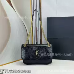 Cross-Border Supply 2026 New Model Yang Shulin Niki Genuine Leather Shoulder Crossbody Women's Bag with Crackle Pattern Oil Wax Leather Messenger Bag