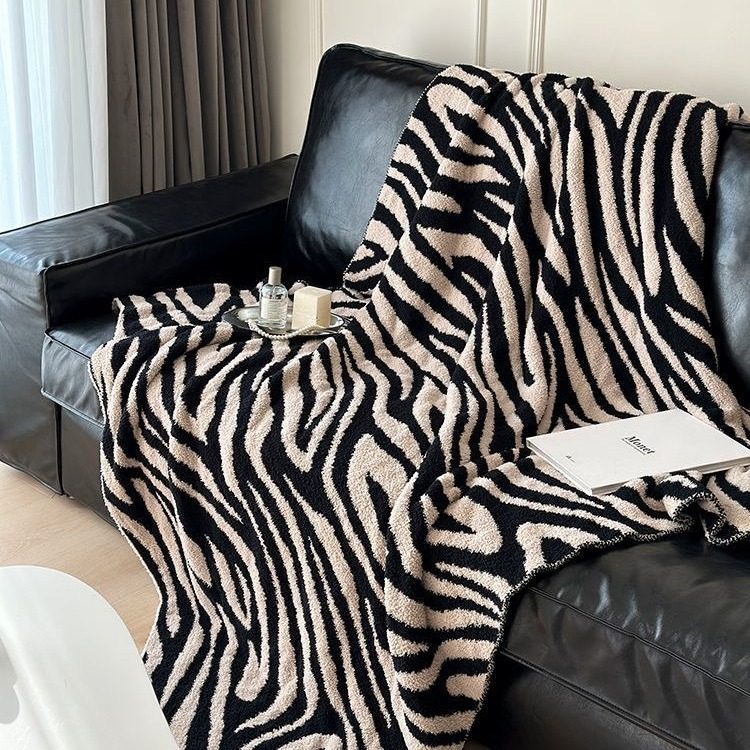 Finished Sofa Knit Blanket, Class a Half-Velvet Nap Blanket, Bed Decoration, Bed Runner, Soft Plush Blanket